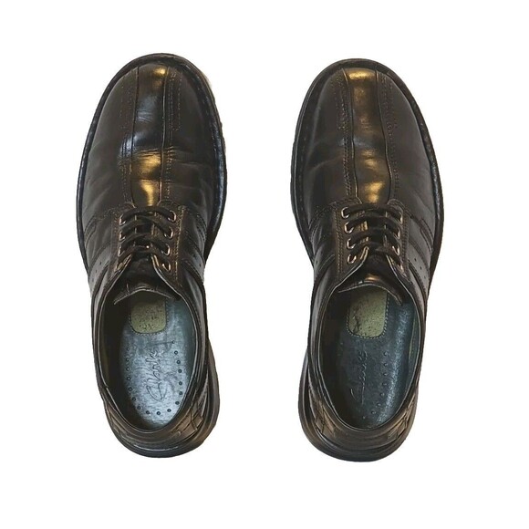 Mens Clarks Hommes Black Leather Lace Up Mens Size 9M 70851 - Picture 1 of 10